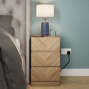 Taranto 3 Drawer Bedside Table