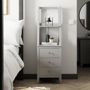 Lynton 3 Drawer Ladder Bedside Table, Grey