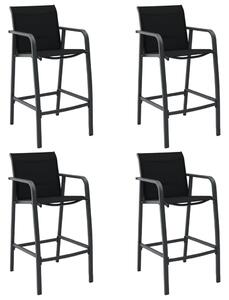 Garden Bar Chairs 4 pcs Black Textilene