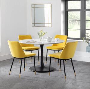 Holland Round Pedestal Dining Table with 4 Delaunay Chairs