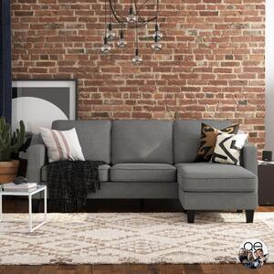 Brighton Linen Sectional Sofa, Grey