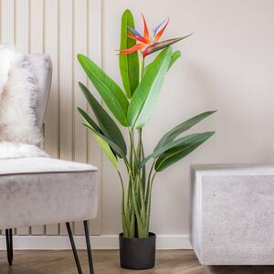 Artificial Bird of Paradise Plant in Black Plant Pot