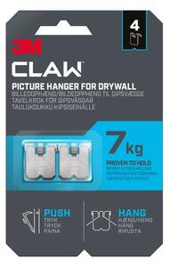 3M CLAW Plasterboard Picture and Mirror Hooks, 7kg