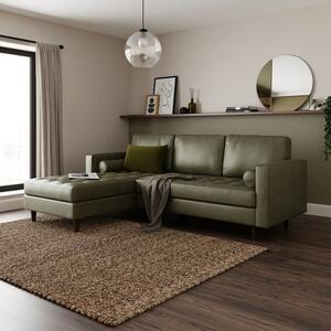 Zoe Distressed Faux Leather Corner Chaise
