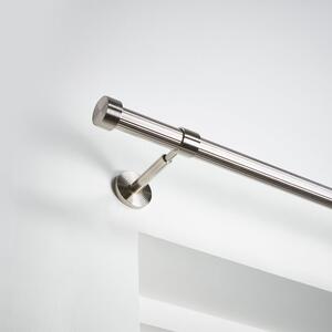 Ribbed Extendable Metal Eyelet Curtain Pole