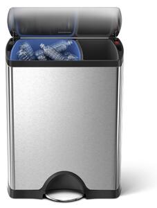 Simplehuman 46 Litre Dual Compartment Pedal Bin Brushed Steel