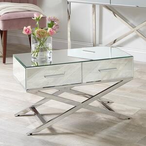 Pacific Rocco Mirrored Coffee Table, Silver