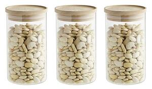 Set of 3 Air Seal Round Glass Storage Jars