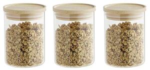 Set of 3 Air Seal Round Glass Storage Jars