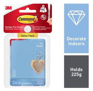 Command Large Clear Mini Hooks and Strips Pack