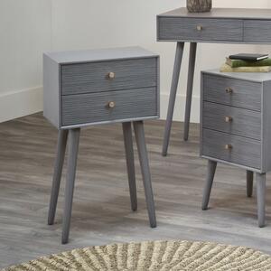 Pacific Chaya 2 Drawer Bedside Table, Grey Pine