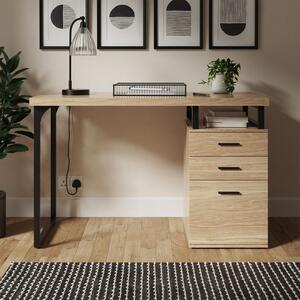 Edison Storage Desk Oak Effect