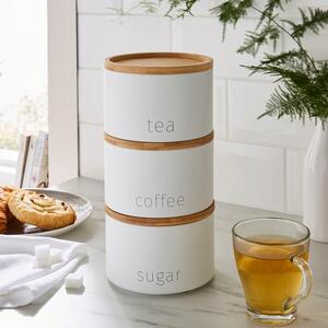 Stacking Tea Coffee Sugar White