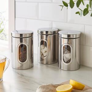 Set of 3 Metal Storage Canisters