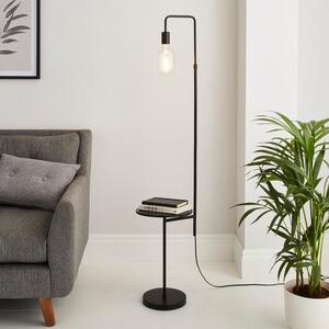 Aubrey Exposed Bulb Floor Lamp with Table