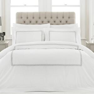 Paoletti Cleopatra Silver 100% Cotton Duvet Cover & Pillowcase Set