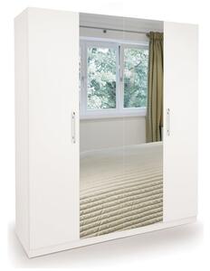 Acton 4 Door Wardrobe, White & Mirrored