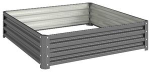 Outsunny 432L Square Raised Garden Bed Box Steel Frame for Vegetables, Flowers and Herbs, 120 x 120 x 30cm, Light Grey