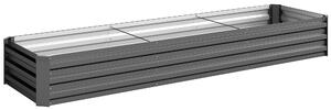 Outsunny Galvanised Raised Bed for Garden, Rectangular Outdoor Elevated Planter Box with Safety Edging and Open Bottom, 240 x 60cm, Grey