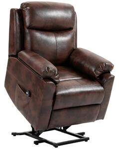 HOMCOM Riser and Recliner Chair for the Elderly, Lift Chair with Remote Control, Side Pockets, Pocket Spring, Dark Brown Aosom UK
