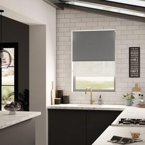 Sheer Charcoal Blackout Double Roller Blind