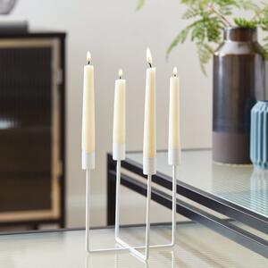 White Metal Candlestick Holder