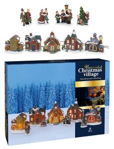 Ambiance 9 Piece Christmas Village Figures Set with Light