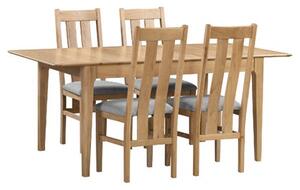 Cotswold Rectangular Extendable Dining Table with 4 Chairs, Solid Oak