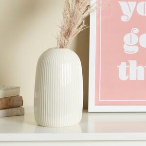 Ribbed Ceramic Vase