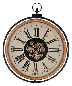 Wall Clock Home ESPRIT Black Beige Golden Natural Metal Pine 74 x 9 x 91 cm