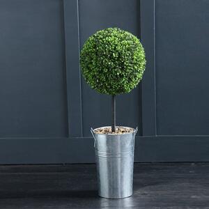 Artificial Ball Boxwood Topiary in Metal Plant Pot