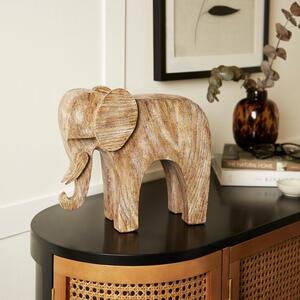 Artisan Wood Effect Elephant Ornament