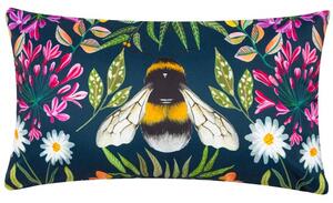 Wylder Nature House Of Bloom Zinnia Bee Outdoor Boudoir Cushion