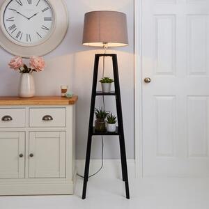 Beaumont Plant Stand Wooden Floor Lamp