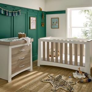 CuddleCo Ada 2 Piece Nursery Furniture Set, White Ash