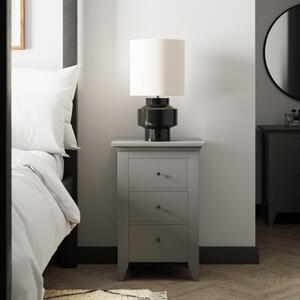 Lynton 3 Drawer Bedside Table, Grey