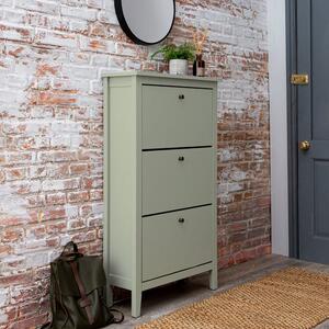 Lynton Compact Hallway Shoe Storage Cabinet, Sage