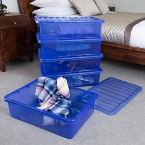 Wham Crystal Set of 5 Underbed Boxes & Lids, 32L