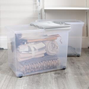 Wham Set of 2 Wheeled Boxes & Lids, 80L