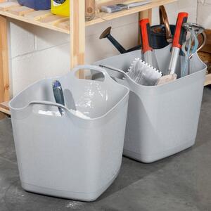 Wham Flexi-Store Set of 2 Grey Tubs, 25L