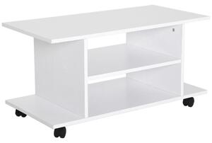 HOMCOM TV Stand W/ Shelves -White Aosom UK