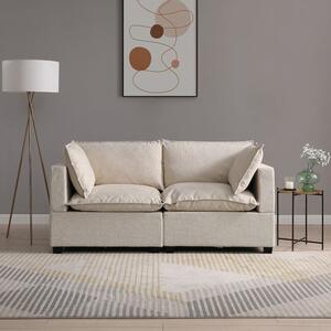 Moda 2 Seater Modular Sofa, Natural Boucle