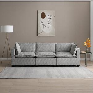 Moda 3 Seater Modular Sofa, Light Grey Boucle