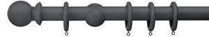 Sherwood Ball Finial Fixed Wooden Curtain Pole with Rings