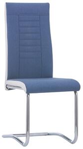 Cantilever Dining Chairs 2 pcs Blue Fabric