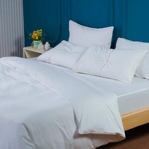 Ackly Bamboo - White Duvet Cover, Fitted Sheet & Pillowcases Set, Double