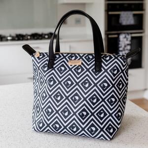 Monochrome Tile 7L Luxury Lunch Tote Bag