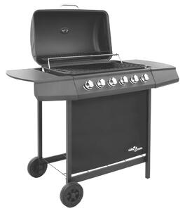 Gas BBQ Grill with 6 Burners Black