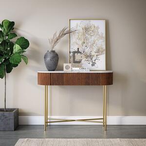 Kiera Console Table, Mango Wood & Real Marble