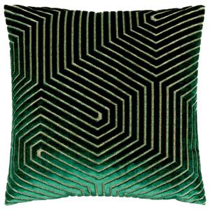 Evoke Cut Velvet 45cm x 45cm Filled Cushion Emerald